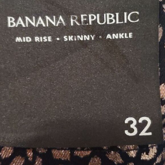New Banana Republic Women's Size 32 metallic leopard print mid-rise skinny jeans - Picture 5 of 10